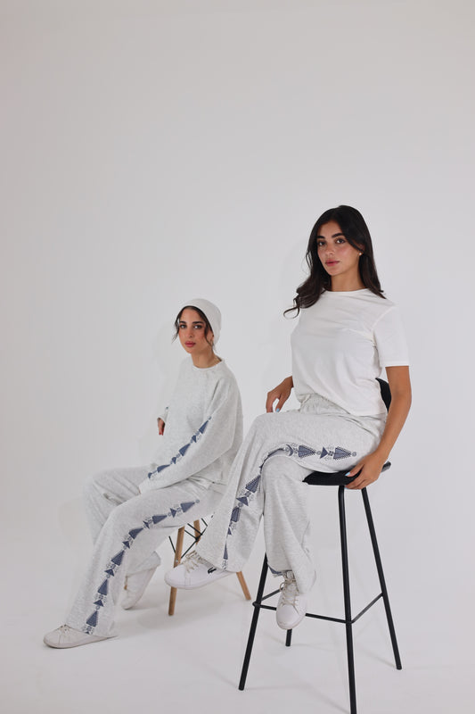Ghaim (cloud) Set | Tatreez Embroidered Lounge Set | Amaara